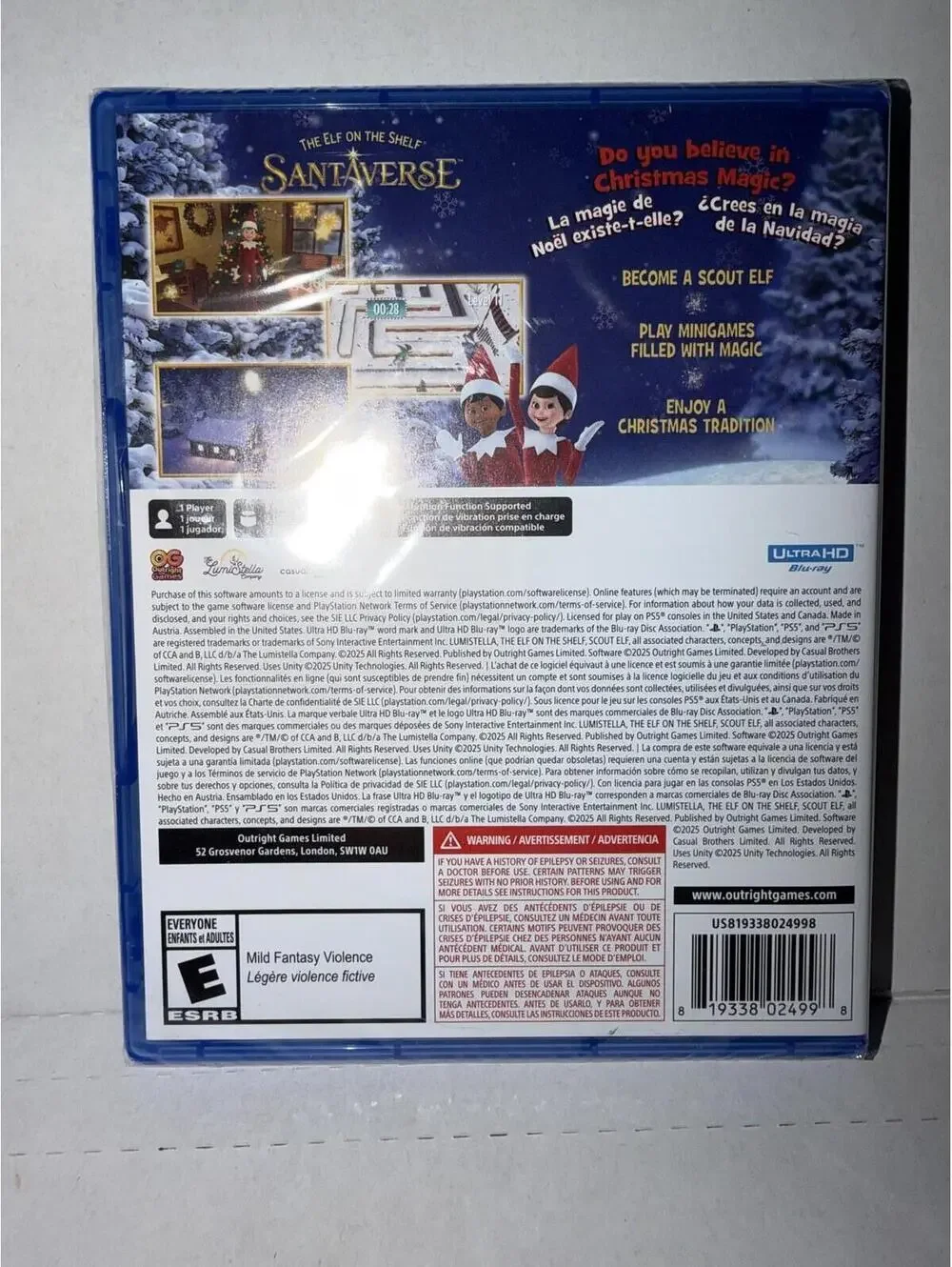PS5 The Elf on the Shelf Christmas Heroes Video Game New Sealed Outright Games